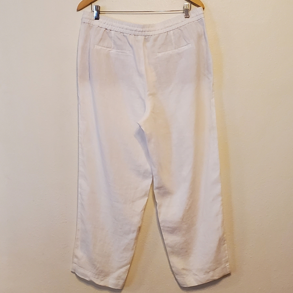 Talbots Washed Linen Pull-On Drawstring Crops - image 6